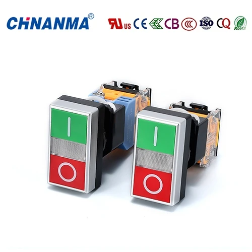 NANMA LA38‑B1 22mm ڈبل پش بٹن سوئچ: صنعتی پینلز کے لیے خلائی بچت کا حل
